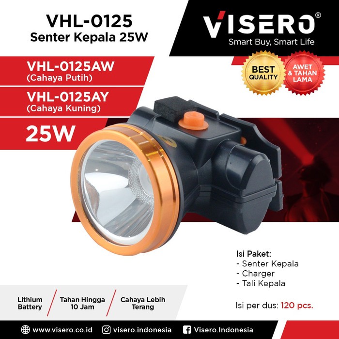 Senter Kepala Kecil 25W Cahaya Kuning (VHL-0125AY)