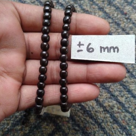 tasbih kokka kauka kaukah bulat polos hitam ± 6 mm (6mm) 99 butir