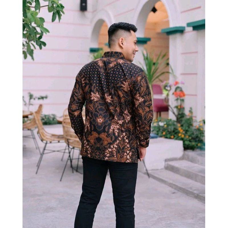 Batik Pria Premium Terbaru Modern Full Furing Lengan Panjang Pendek Asli Solo - Baju Batik Pria Seragam Kerja Kantor