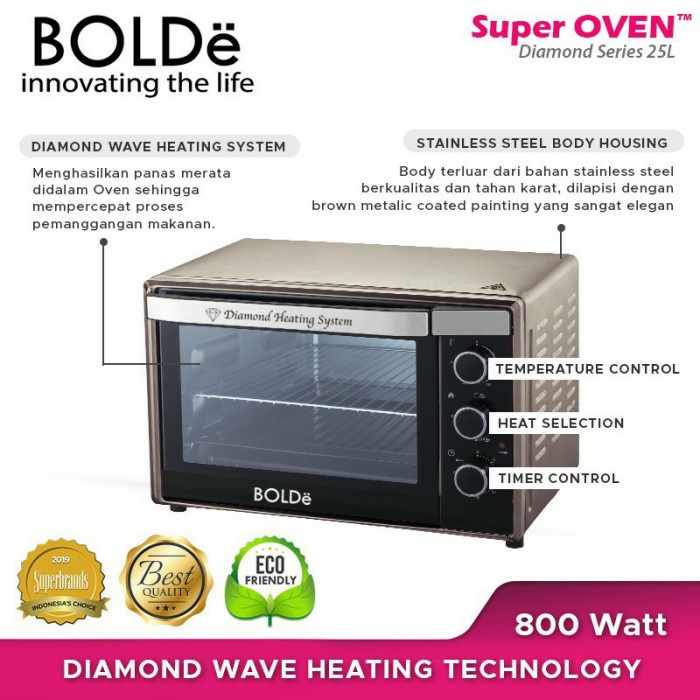 Bolde Super Oven Diamond Series 25L Oven Listrik 25 Liter Pemanggang