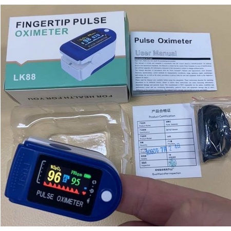 Fingertip Pulse Oximeter / Alat Pengukur Kadar Oksigen Detak Jantung / Alat Kesehatan Medis