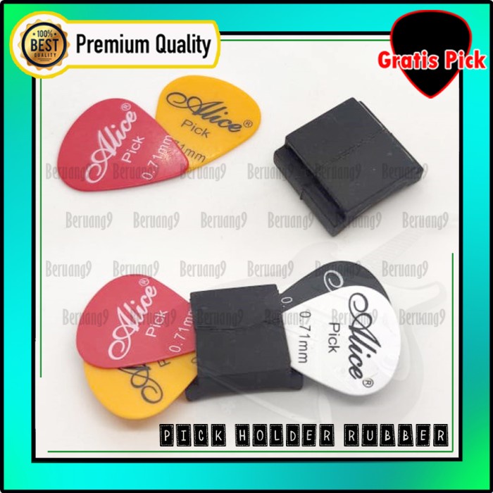 Pick Gitar Holder Jepit / Tempat Pick karet / Pick Case Rubber Import