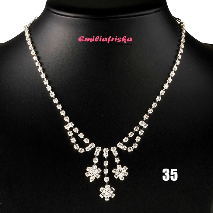 Kalung Set Perhiasan Murah Aksesoris Pesta Kalung dan Anting Wanita