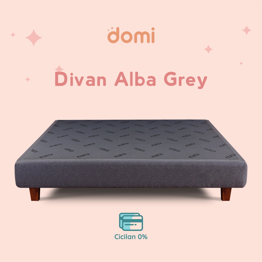 Domi Dipan Alba Grey / Tempat Tidur / Divan Kasur Springbed / Modern Minimalis