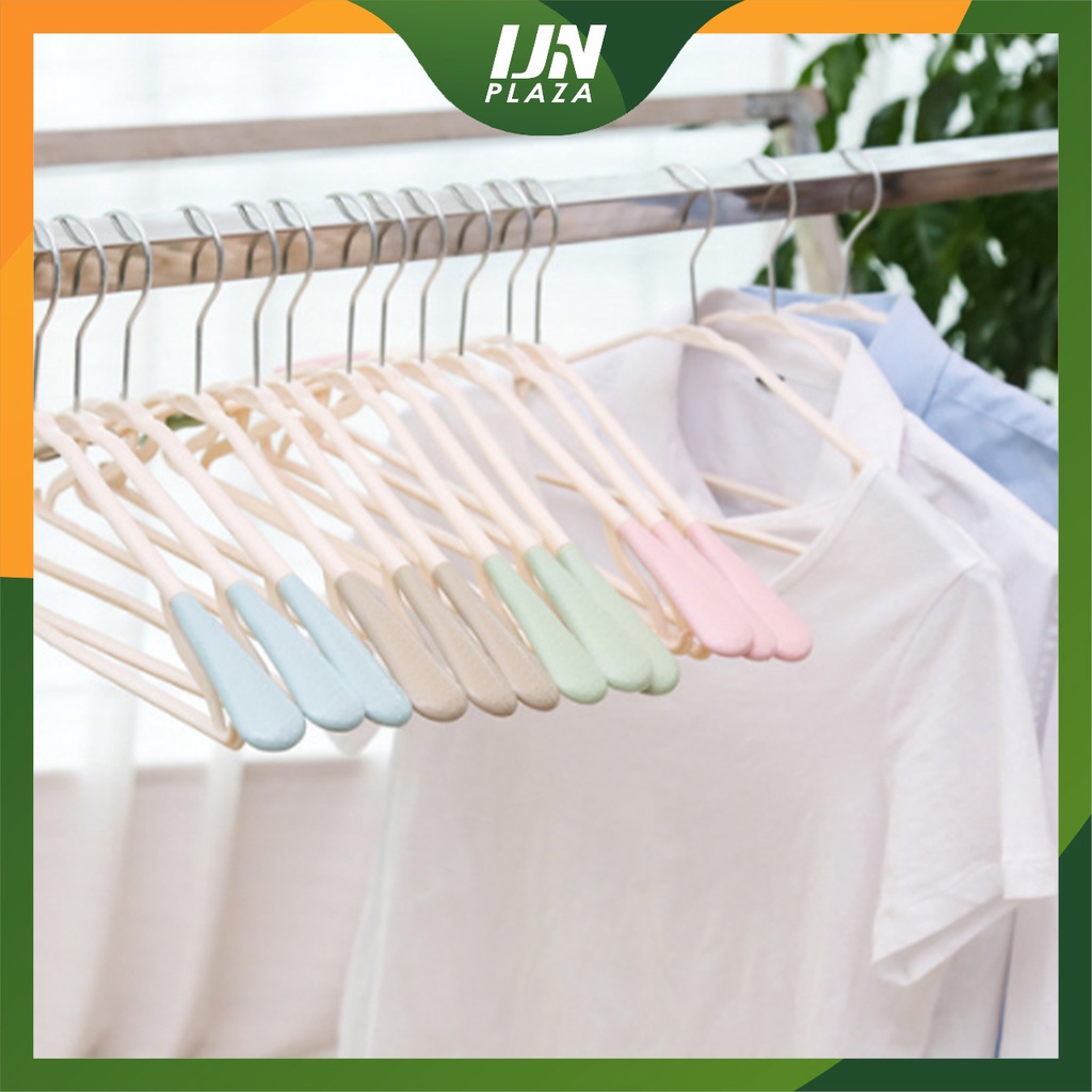 ❤ IJN ❤ Gantungan Baju Hanger Plastik | Plastic Hanger Pakaian Laundry Anti Slip Warna | Cloth Hanger Desain Bahu Lebar