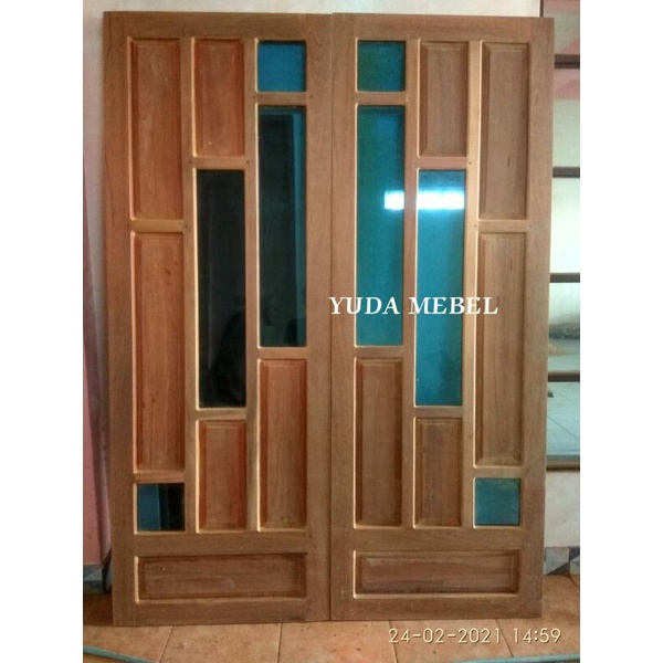 pintu utama kayu ulin uk L160 T220