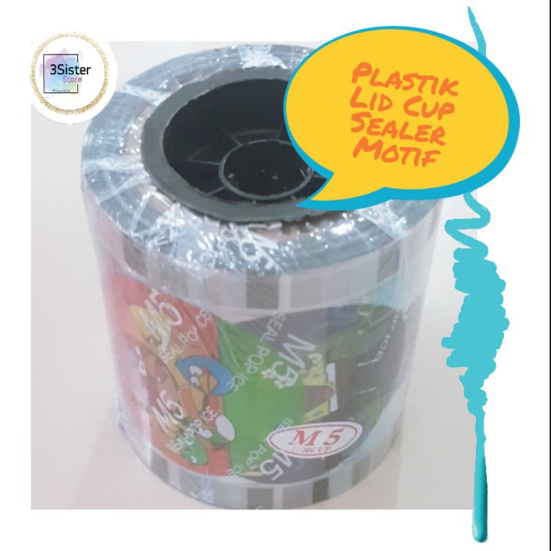 Plastik Lid Cup Sealer (1000cup) Motif Segel Gelas Minuman M5