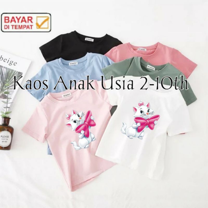 ((IB))KAOS ANAK PEREMPUAN/KUCING MARIE SABLON DIGITAL