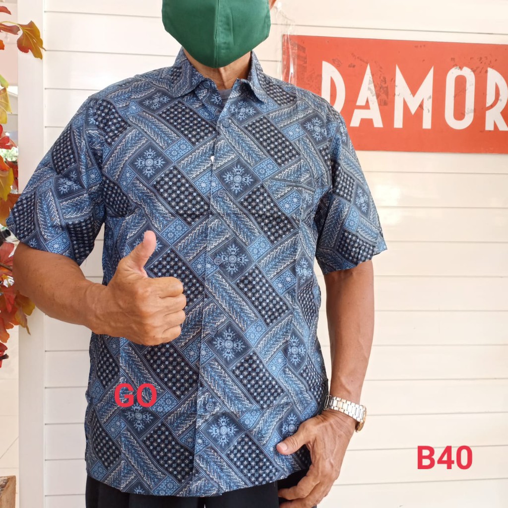 gos  BRSE DAMOR (CRESSIDA) KEMEJA BATIK Cowok Pakaian Pria Baju Batik Dewasa Lengan Pendek