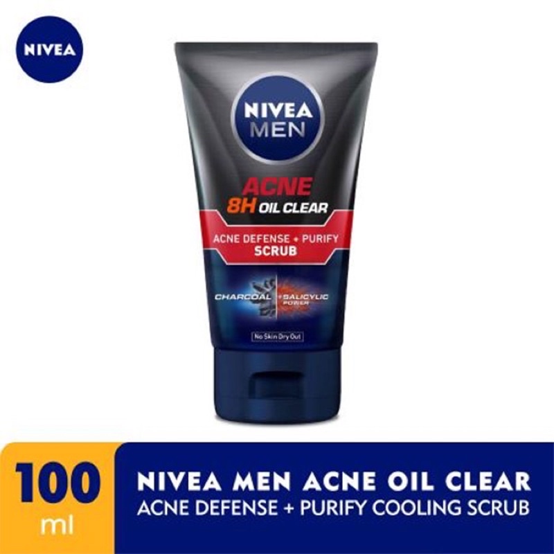 NIVEA Men Acne Oil Clear Defense + Purity Scrub Charcoal 100ml