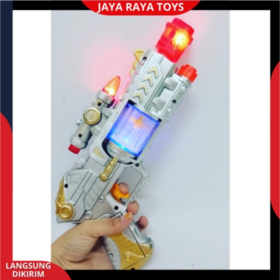 Tembakan Pistol Bersuara Mainan Anak Baterai BERLAMPU DAN BUNYI Suara Fire Laser Gun MODEL TERBARU