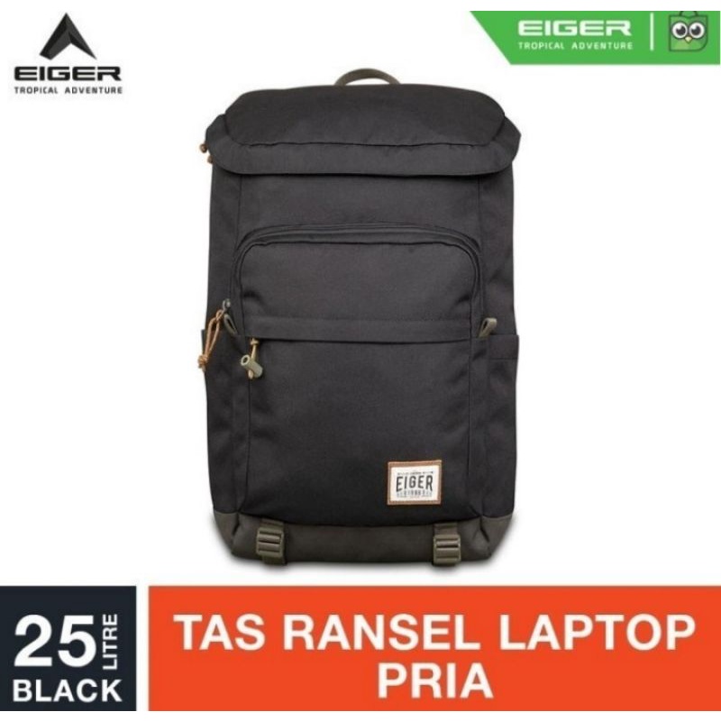 Tas ransel tourer wander 25L EIGER1998-BLACK - ransel pria/wanita - laptop backpack original