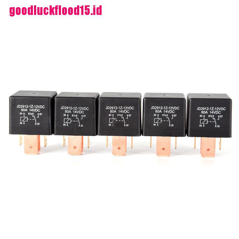 {LUCKID}Waterproof 12V Relay DC SPDT 80A 5 Pin Car Changeover Automotive ON/OFF Relay
