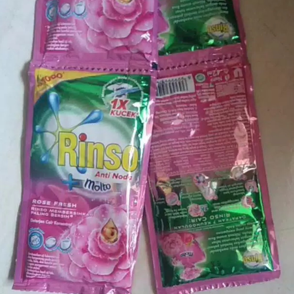 RINSO CAIR ANTI NODA + MOLTO KEMASAN 40 ML  RENCENG ISI 6 SACHET. ORIGINAL. HARGA GROSIR