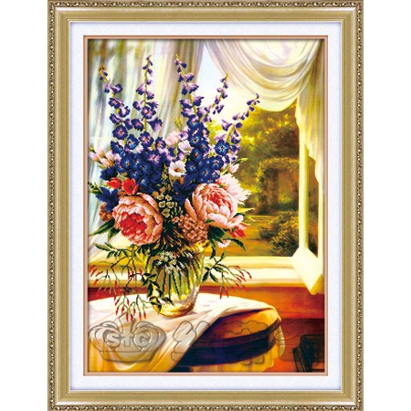 Paket Diamond Painting DOME 170014 Vas Bunga Flower Peoni Peony