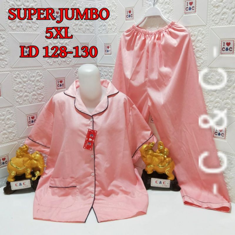 CNC - BAJU TIDUR WANITA SUPER JUMBO CP 5XL/LD 130/HEMBOS-Salem