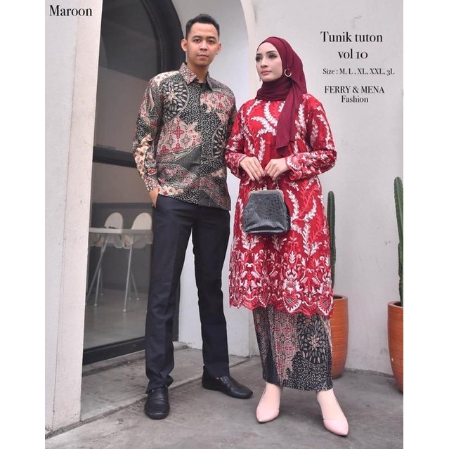 SatriaStore08 / Setelan Couple Tunon Original / Kebaya Couple Kondangan / Couple Premium / Kebaya Co