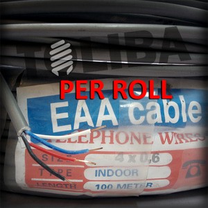 kabel telepon eaa 4x0.6 / 4 x 0.6 / 100 meter / 100m / roll