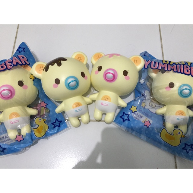 Squishy creammiicandy jumbo baby yummiibear pink blue slow soft cute big lisenced rare original