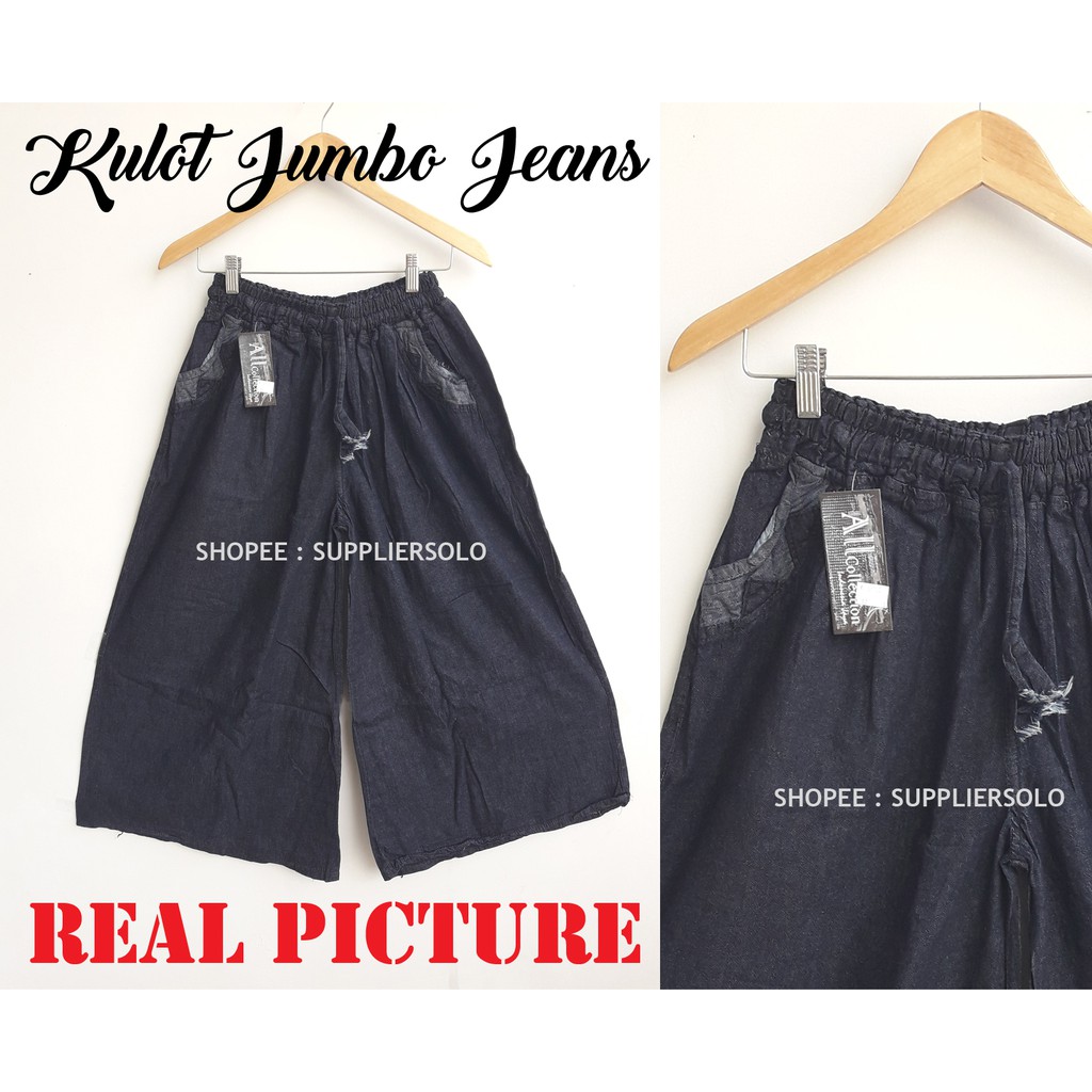 KULOT JEANS SUPER JUMBO XXL BIG SIZE MODEL PAYUNG MURAH WANITA