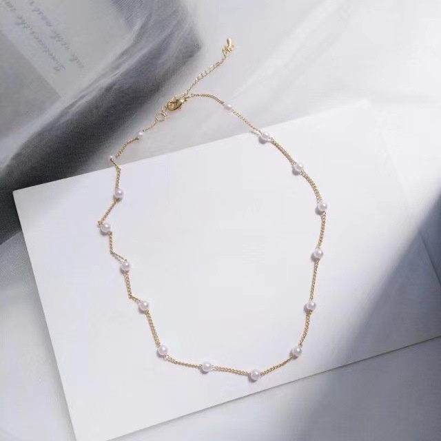 Kalung Choker Rantai Manik-Manik Mutiara Untuk Wanita