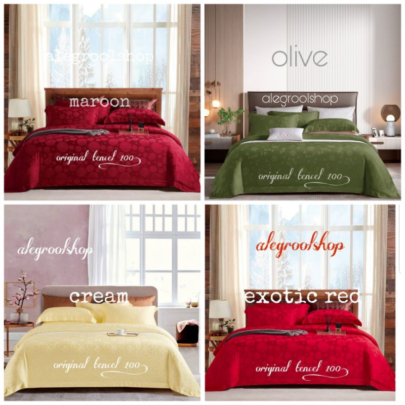 PROMO!!FULL SET BEDCOVER+SPREI LUXURY JACQUAD SUTRA ORGANIK SERAT BAMBU 100% IMPORT TERMURAH