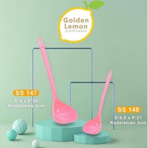 Sendok Soup Pink Golden Lemon Plastik Centong SS-148/SS-147