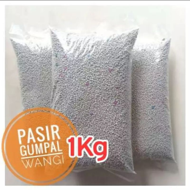 Pasir wangi gumpal repak 1 kg/pasir kucing wangi