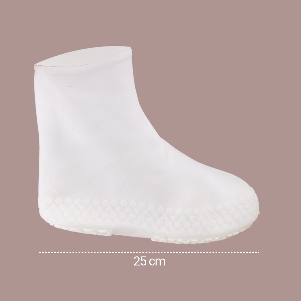 Cover Sepatu Hujan Reusable Rain Boot Cover Size 34-44 - EM01 - White