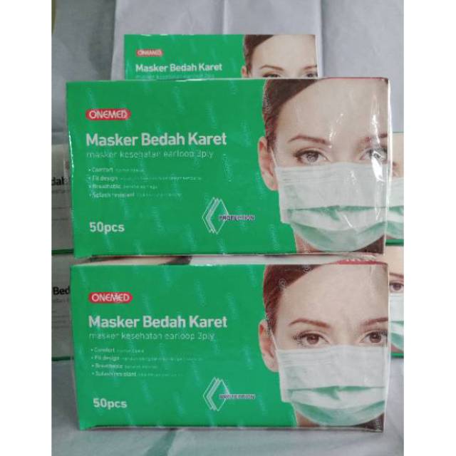 Masker Medis Onemed / Masker Bedah Karet onemed 3 ply Earloop isi 50 pcs