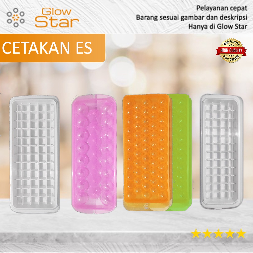 Cetakan Es Batu / Jelly / Agar agar Model Grid Plastic Awet dan kuat (BPA Free) dengan penutup dapat ditumpuk