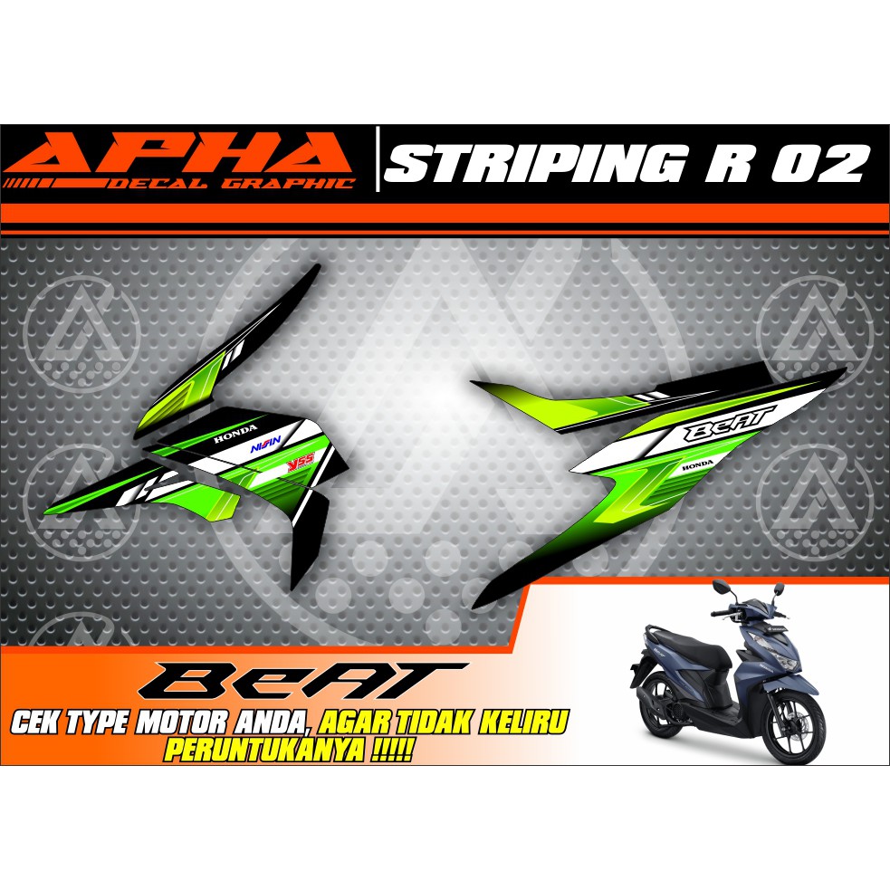 STIKER STRIPING MOTOR HONDA BEAT ESP FI NEW 2021 KODE R02