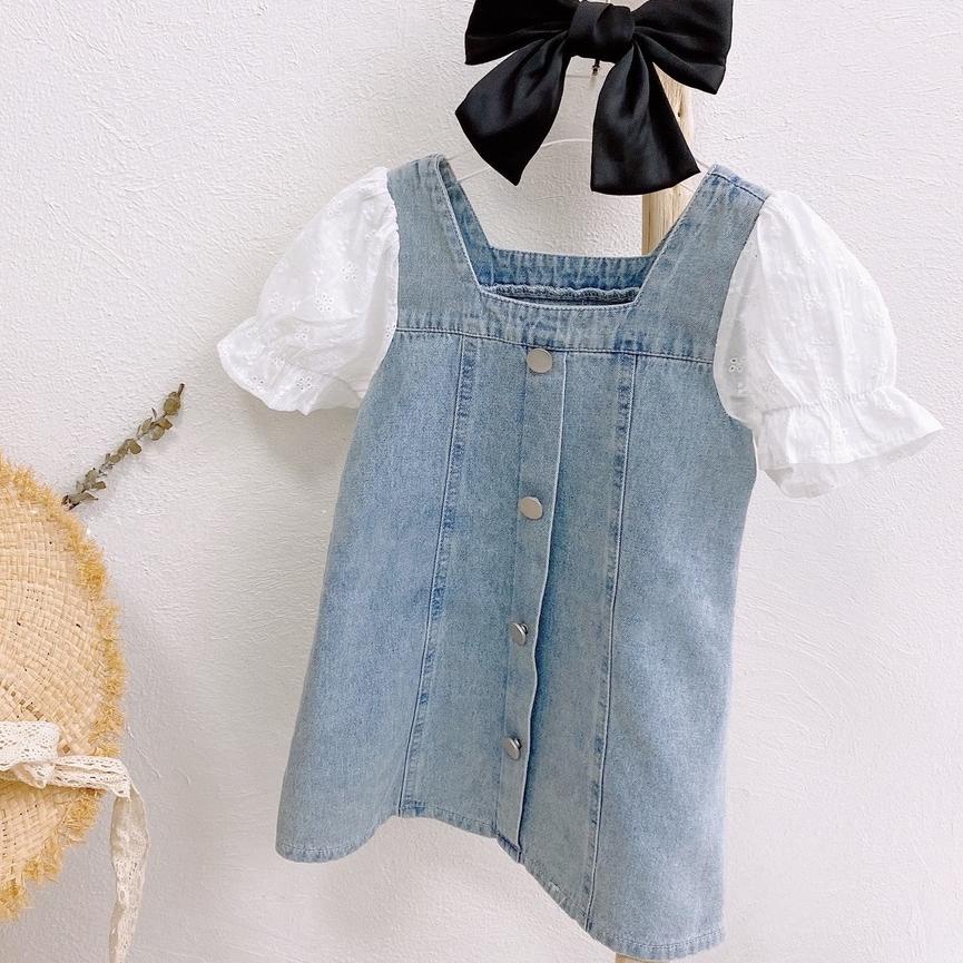 Terbagus.. DR27- Dress Anak Perempuan Impor Gaun Simple Jeans