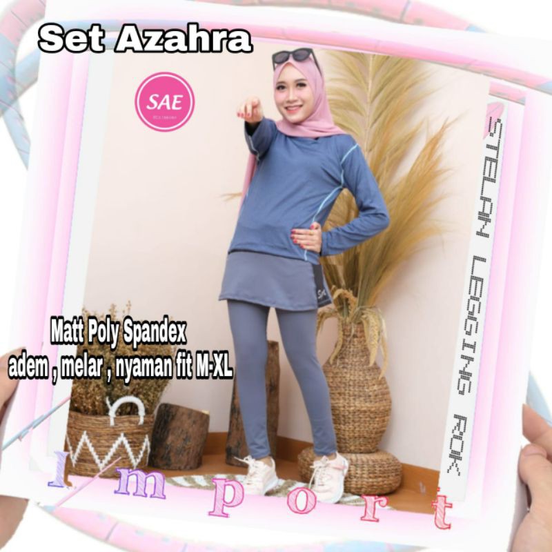 SET AZAHRA//PAKAIAN OLAHRAGA WANITA//MUSLIM SET OLAHRAGA