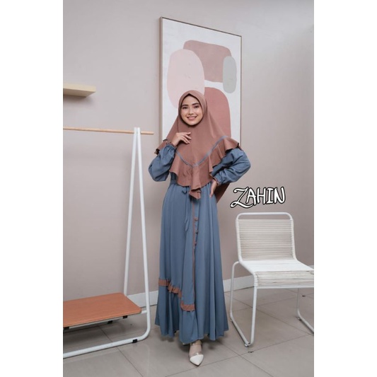 gamis syari set khimar zahin azzura