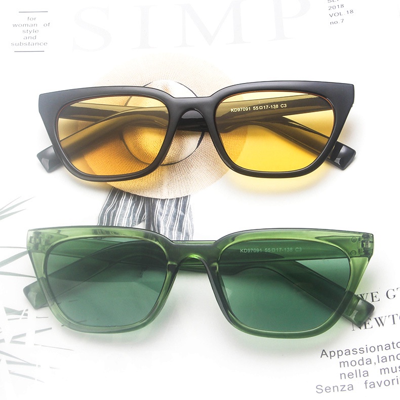 Kacamata Hitam Uv400 Model Mata Kucing Bingkai Plastik Gaya Klasik Vintage Untuk Pria Dan Wanita