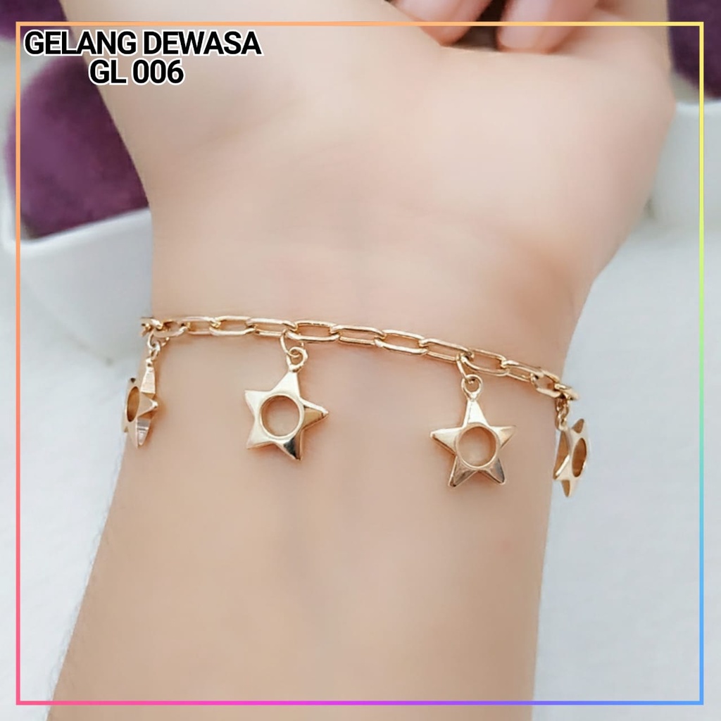 Gelang xuping gelang dewasa simple rantai lapis emas gold GL 006