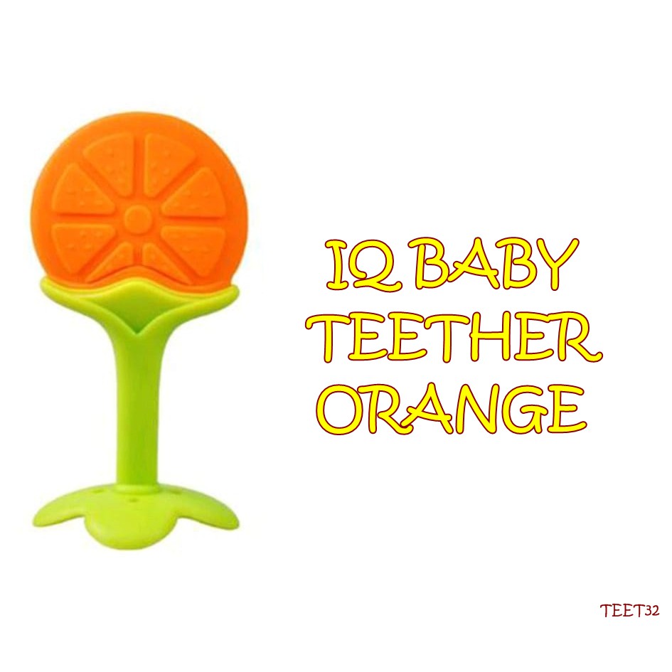 TEET32 IQ BABY TEETHER ORANGE WITH HANDLE GIGITAN BAYI