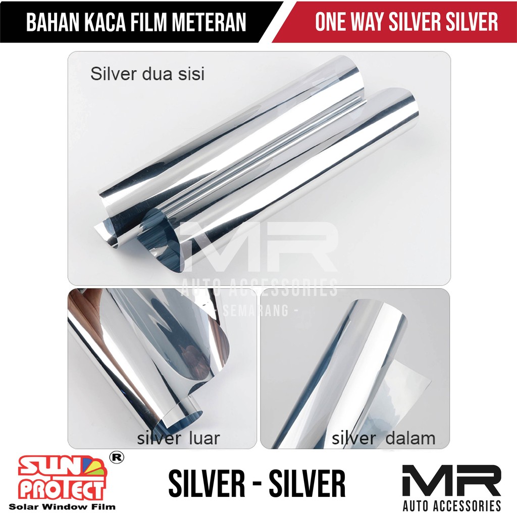 Kaca Film Sun Protect One Way Mirror / Silver - Gold - Biru - Coklat untuk Gedung / Rumah