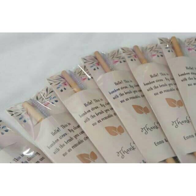 Souvenir bamboo straw & brush / Souvenir sedotan bambu dan sikat sedotan / Souvenir Nikah Unik Murah