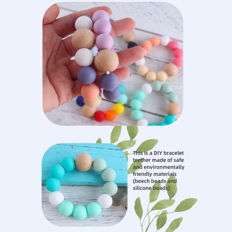 Mary Mainan Gelang Teether Rattle Bahan Silikon Warna Pelangi Untuk Bayi