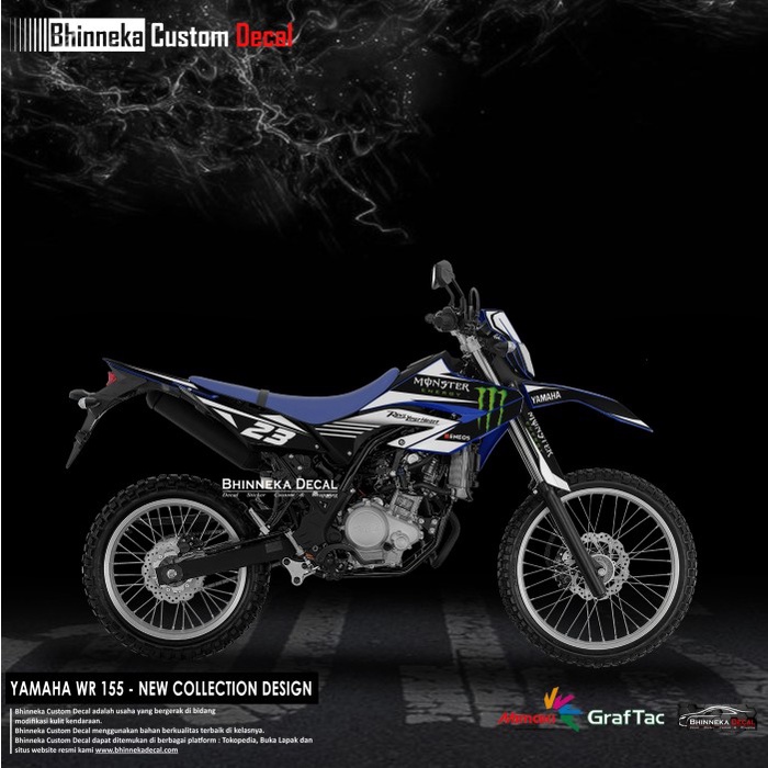 DECAL STICKER WR 155 MONSTER WHITE