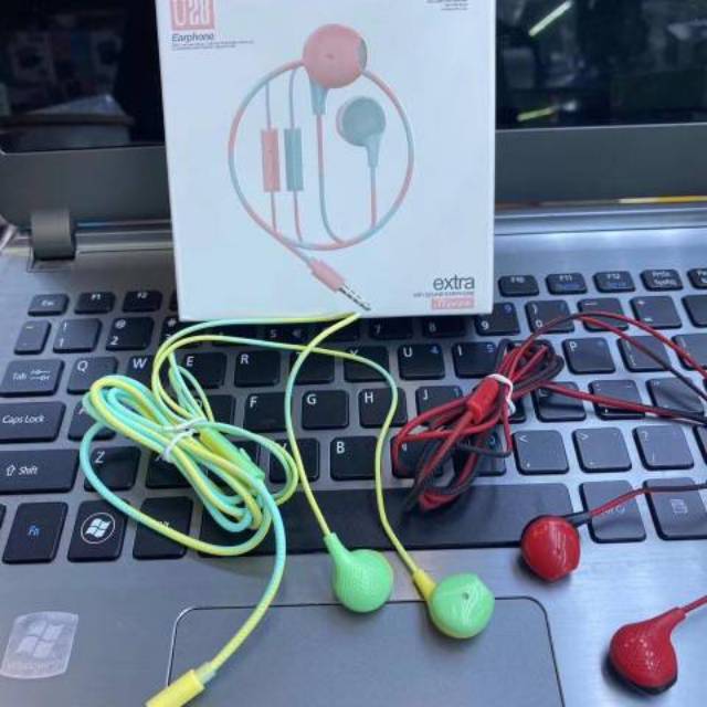 headset stereo u24 macaron / handsfree extra bass u28