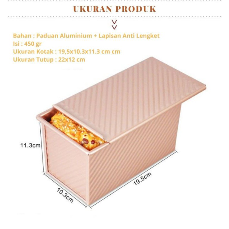 TOAST BOX Loyang Roti Tawar /Kue Anti Lengket Warna RoseGold