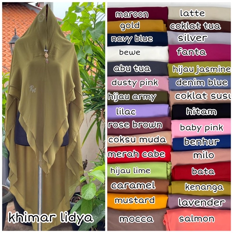 (TERBARU)/KHIMAR LIDYA/khimar syari/khimar jumbo/bergo jumbo/jilbab sage/jilbab ceruty/khimarpolos/c