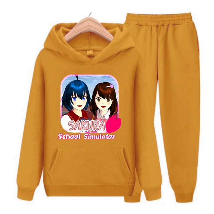 Setelan Sweater anak perempuan SAKURA /Baju Sweater Hoodie Anak