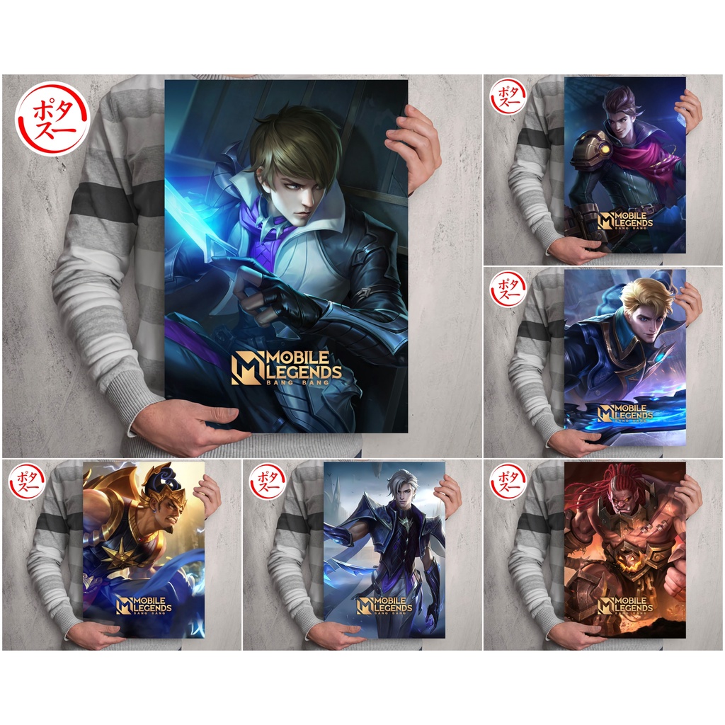 Koleksi Poster Anime Game Mobile Legends A - Aamon Aldous Alucard Angela A3+