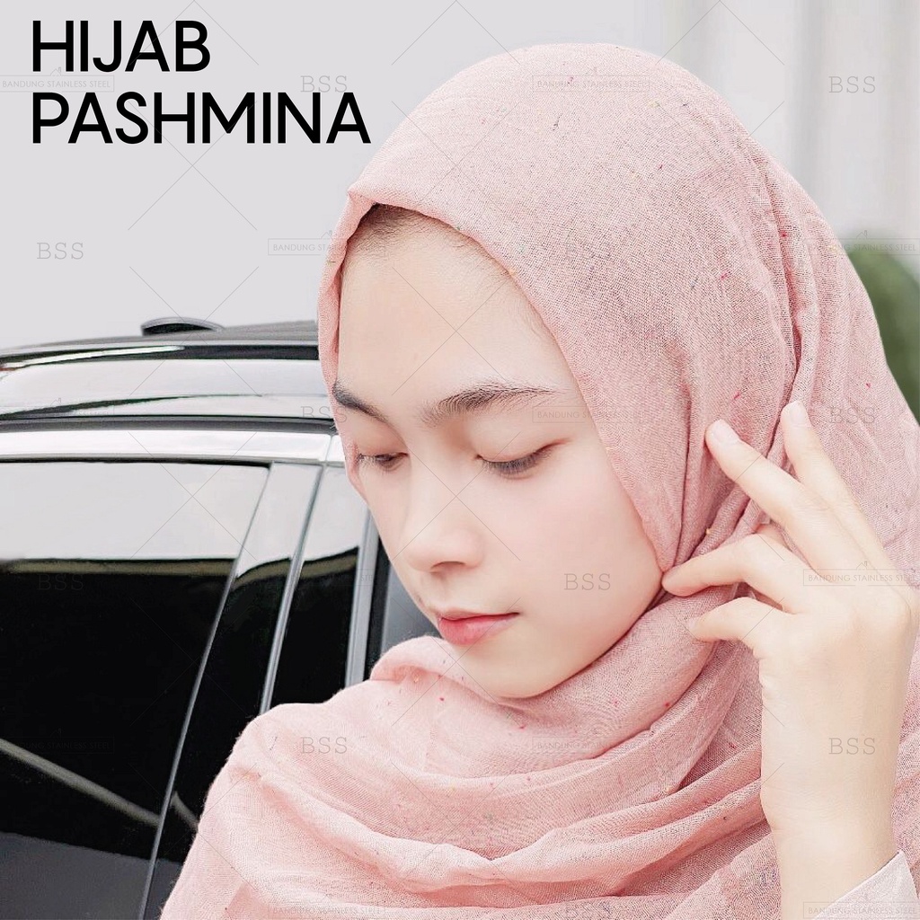 Hijab Jilbab Pashmina Wrinkle Crinkle Shawl Corak Fasionable Colorful