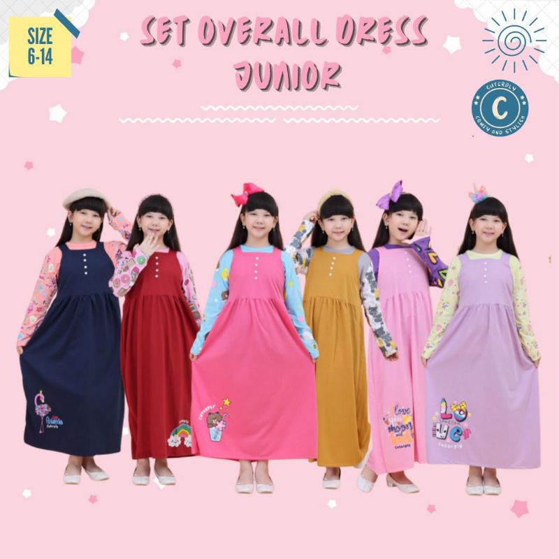 6T - 14T SET OVERALL ANAK PEREMPUAN REMAJA TANGGUNG BY CUTTERPLY CUTERPLY BAJU KODOK ANAK PEREMPUAN 