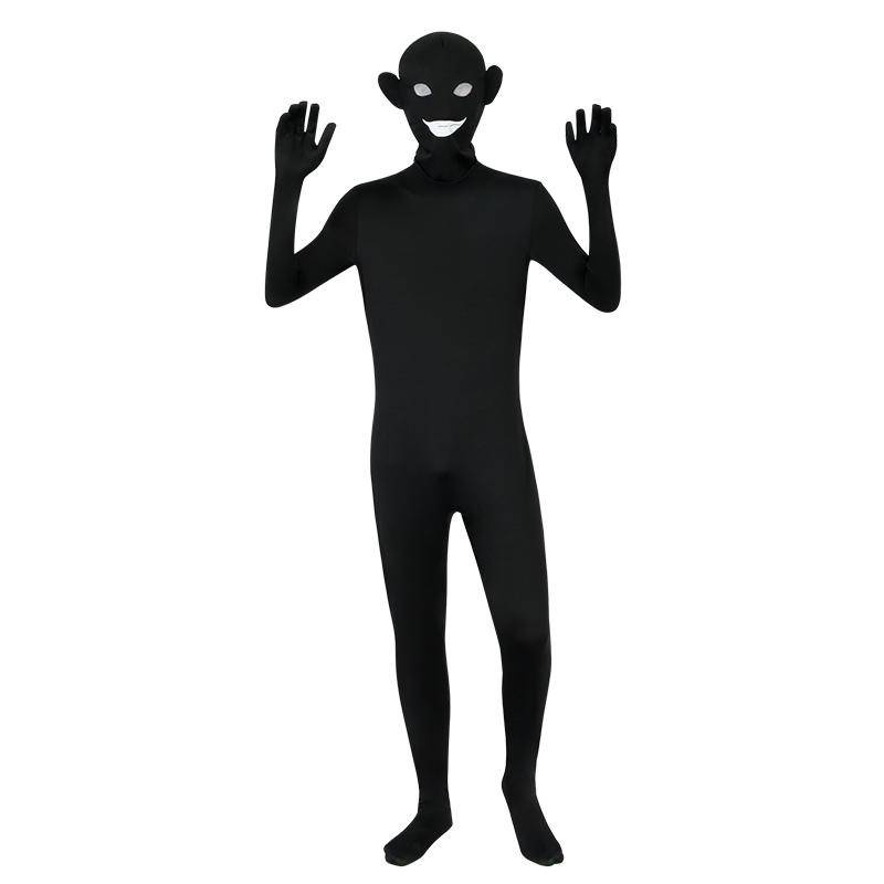 【Wetrose】Costume Detective Conan: The Culprit Hanzawa Killer Murderer Prisoner Criminal Black Shadow Clothes Man Hannin Costume Bodysuit Jumpsuit Kostum Anak Dewasa